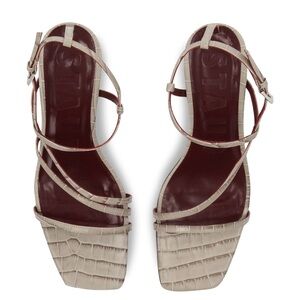 STAUD sandals new with tags size 38 grey alligator gladiator style adjustable